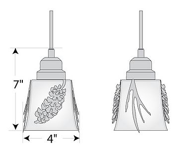 Woodland Pendant Single - Spruce Cone Pendant Light Pine Cone Metal Art