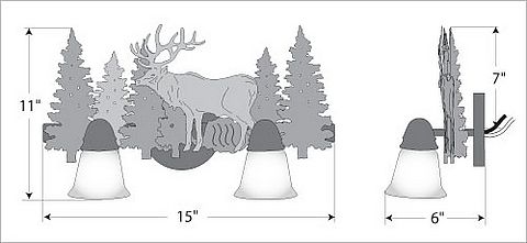 Lakeside Double Bath Vanity Light - Elk Bath 2 Light Elk Metal Art