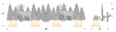 Lakeside Quad Bath Vanity Light - Elk Bath 4 Light Elk Metal Art