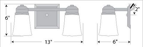 Woodland Double Bath Vanity Light - Rustic Plain Bath 2 Light Rustic Plain Metal Art