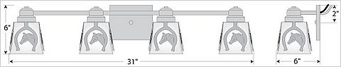 Woodland Quad Bath Vanity Light - Horse Horseshoe Bath 4 Light Western Metal Art