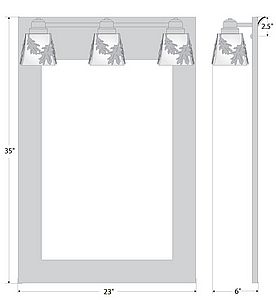 Woodland Mirror Frame with Lights - Oak Leaf