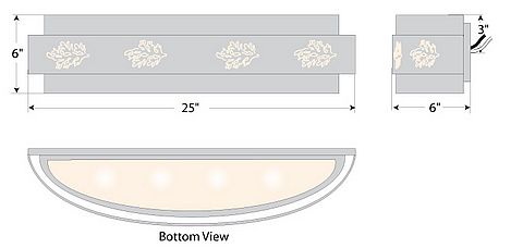 Northridge Bath Vanity Light 24w - Cedar Bough Cutout Bath 3 Light Trees Metal Art
