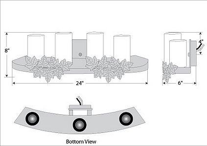 Wisley Bath Vanity Light 24w - Maple Leaf Bath 3 Light Maple Leaf Metal Art