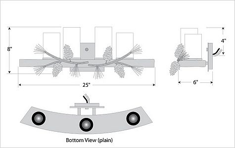 Wisley Bath Vanity Light 24w - Pine Cone Bath 3 Light Pine Cone Metal Art