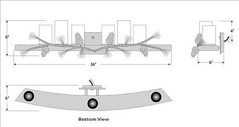 Wisley Bath Vanity Light 36w - Pine Cone Bath 4 Light Pine Cone Metal Art