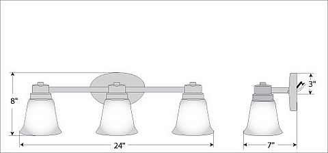 Sienna Triple Bath Vanity Light - Rustic Plain Bath 3 Light Rustic Plain Metal Art