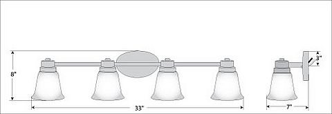 Sienna Quad Bath Vanity Light - Rustic Plain Bath 4 Light Rustic Plain Metal Art