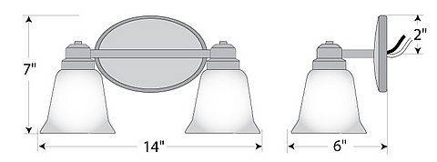 Sienna Double Bath Vanity Light - Rustic Plain Bath 2 Light Rustic Plain Metal Art