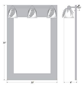 Sienna Mirror - Spruce Cone Vanity Mirror Pine Cone Metal Art