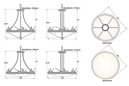 Crestline Chandelier Small - Bowl Bottom - Pine Cone Chandelier Pine Cone Metal Art
