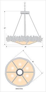 Crestline Chandelier Medium - Shade Bottom - Maple Leaf Chandelier Maple Leaf Metal Art