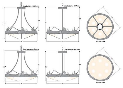 Crestline Chandelier Medium - Shade Bottom - Pine Cone Chandelier Pine Cone Metal Art
