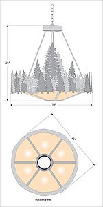 Crestline Chandelier Medium - Bowl Bottom - Moose Chandelier Moose Metal Art