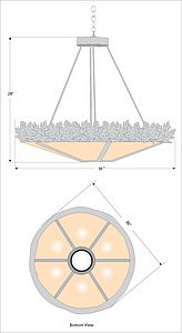 Crestline Chandelier Large - Shade Bottom - Maple Leaf Chandelier Maple Leaf Metal Art