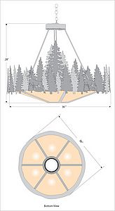 Crestline Chandelier Large - Shade Bottom - Deer Chandelier Deer Metal Art