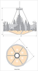 Crestline Chandelier Large - Shade Bottom - Elk Chandelier Elk Metal Art