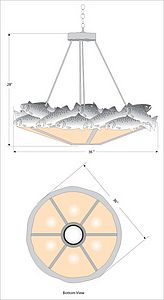 Crestline Chandelier Large - Shade Bottom - Trout Chandelier Trout Metal Art