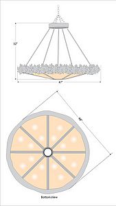 Crestline Chandelier Extra Large - Shade Bottom - Maple Leaf Chandelier Maple Leaf Metal Art