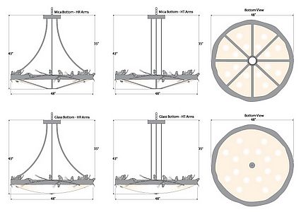 Crestline Chandelier Extra Large - Shade Bottom - Pine Cone Chandelier Pine Cone Metal Art