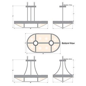 Ridgemont Chandelier Oval - Rustic Plain Chandelier Rustic Plain Metal Art