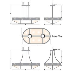 Ridgemont Chandelier Oval - Maple Cutout Chandelier Maple Leaf Metal Art