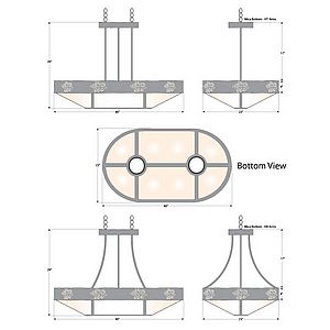 Ridgemont Chandelier Oval - Cedar Bough Cutout Chandelier Trees Metal Art