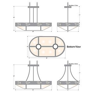 Ridgemont Chandelier Oval - Horse Cutout Chandelier Horse Metal Art