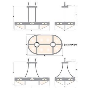 Ridgemont Chandelier Oval - Pueblo Chandelier Pueblo Art Metal Art