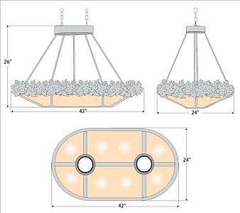 Crestline Chandelier Oval - Maple Leaf Chandelier Maple Leaf Metal Art
