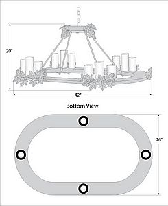 Wisley Chandelier Oval - Maple Leaf Chandelier Maple Leaf Metal Art