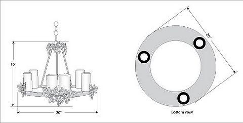 Wisley Chandelier Round Small - Maple Leaf Chandelier Maple Leaf Metal Art