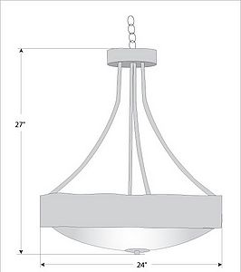 Ridgemont Chandelier Small - Bowl Bottom - Rustic Plain Chandelier Rustic Plain Metal Art