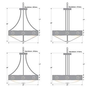 Ridgemont Chandelier Small - Shade Bottom - Maple Cutout Chandelier Maple Leaf Metal Art