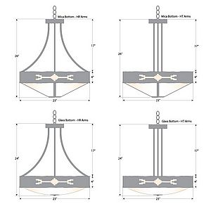 Ridgemont Chandelier Small - Bowl Bottom - Del Rio Chandelier Del Rio Art Metal Art
