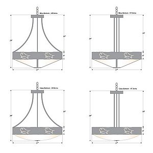 Ridgemont Chandelier Medium - Shade Bottom - Bison Chandelier Bison Metal Art