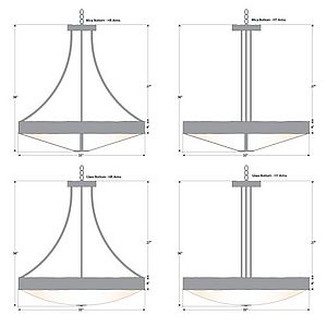 Ridgemont Chandelier Large - Shade Bottom - Rustic Plain Chandelier Rustic Plain Metal Art