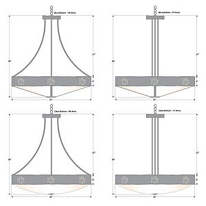 Ridgemont Chandelier Large - Shade Bottom - Maple Cutout Chandelier Maple Leaf Metal Art