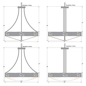 Ridgemont Chandelier Large - Shade Bottom - Bison Chandelier Bison Metal Art