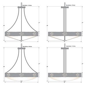 Ridgemont Chandelier Large - Shade Bottom - Cedar Bough Cutout Chandelier Trees Metal Art