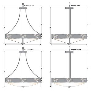 Ridgemont Chandelier Large - Shade Bottom - Horse Cutout Chandelier Horse Metal Art