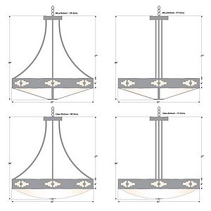 Ridgemont Chandelier Large - Shade Bottom - Pueblo Chandelier Pueblo Art Metal Art