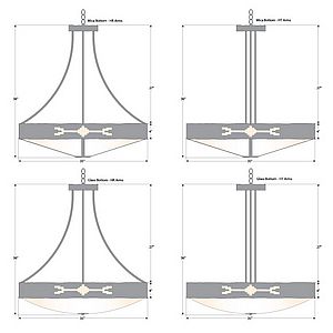 Ridgemont Chandelier Large - Shade Bottom - Del Rio Chandelier Del Rio Art Metal Art