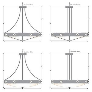 Ridgemont Chandelier Extra Large - Shade Bottom - Deception Pass Chandelier Deception Pass Art Metal Art