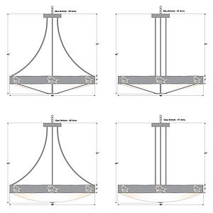 Ridgemont Chandelier Extra Large - Shade Bottom - Bison Chandelier Bison Metal Art