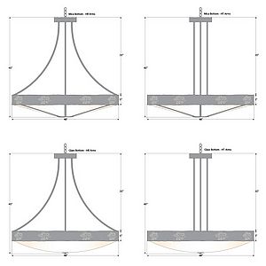 Ridgemont Chandelier Extra Large - Shade Bottom - Cedar Bough Cutout Chandelier Trees Metal Art