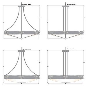 Ridgemont Chandelier Extra Large - Shade Bottom - Horse Cutout Chandelier Horse Metal Art