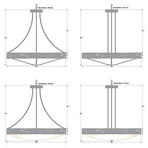 Ridgemont Chandelier Extra Large - Shade Bottom - Fish Cutout Chandelier Fish Metal Art