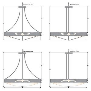 Ridgemont Chandelier Extra Large - Shade Bottom - Del Rio Chandelier Del Rio Art Metal Art