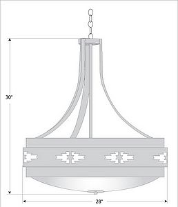 Northridge Chandelier Large - Pueblo Chandelier Pueblo Art Metal Art